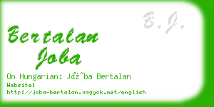 bertalan joba business card